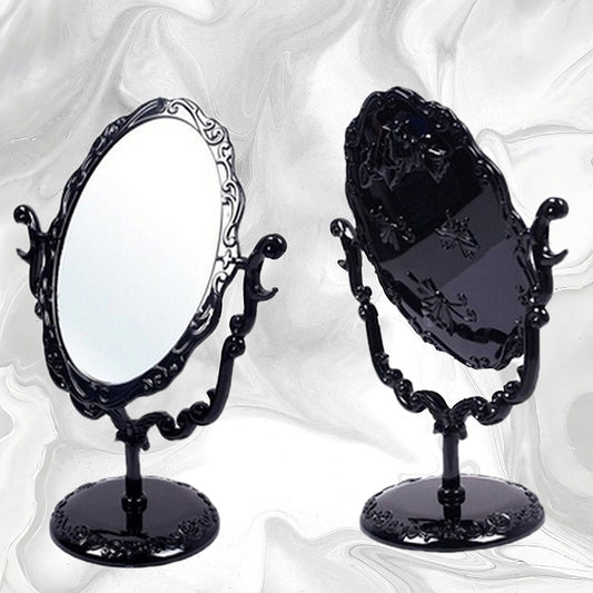 Retro black vanity mirror