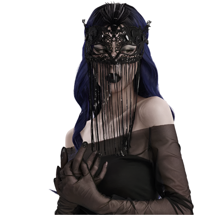 Gothic Lace Tassels Mask